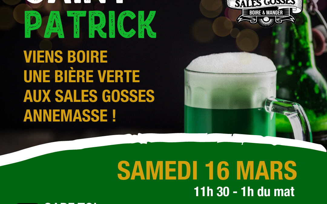 Sam 16.03 – Bière verte pour la St Patrick