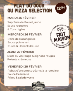 Plat du jour Annemasse - Restaurant Les Sales Gosses - Menu de la semaine