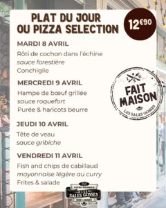 Menu de la semaine chez Les Sales Gosses – Annemasse