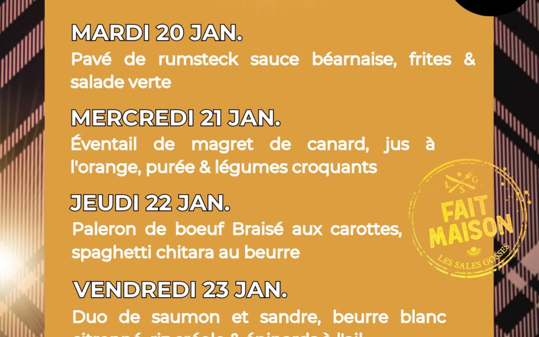 Menu de la semaine