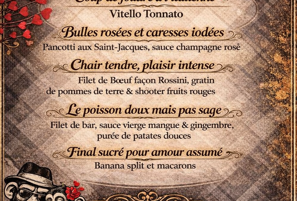 Le menu de la Saint Valentin